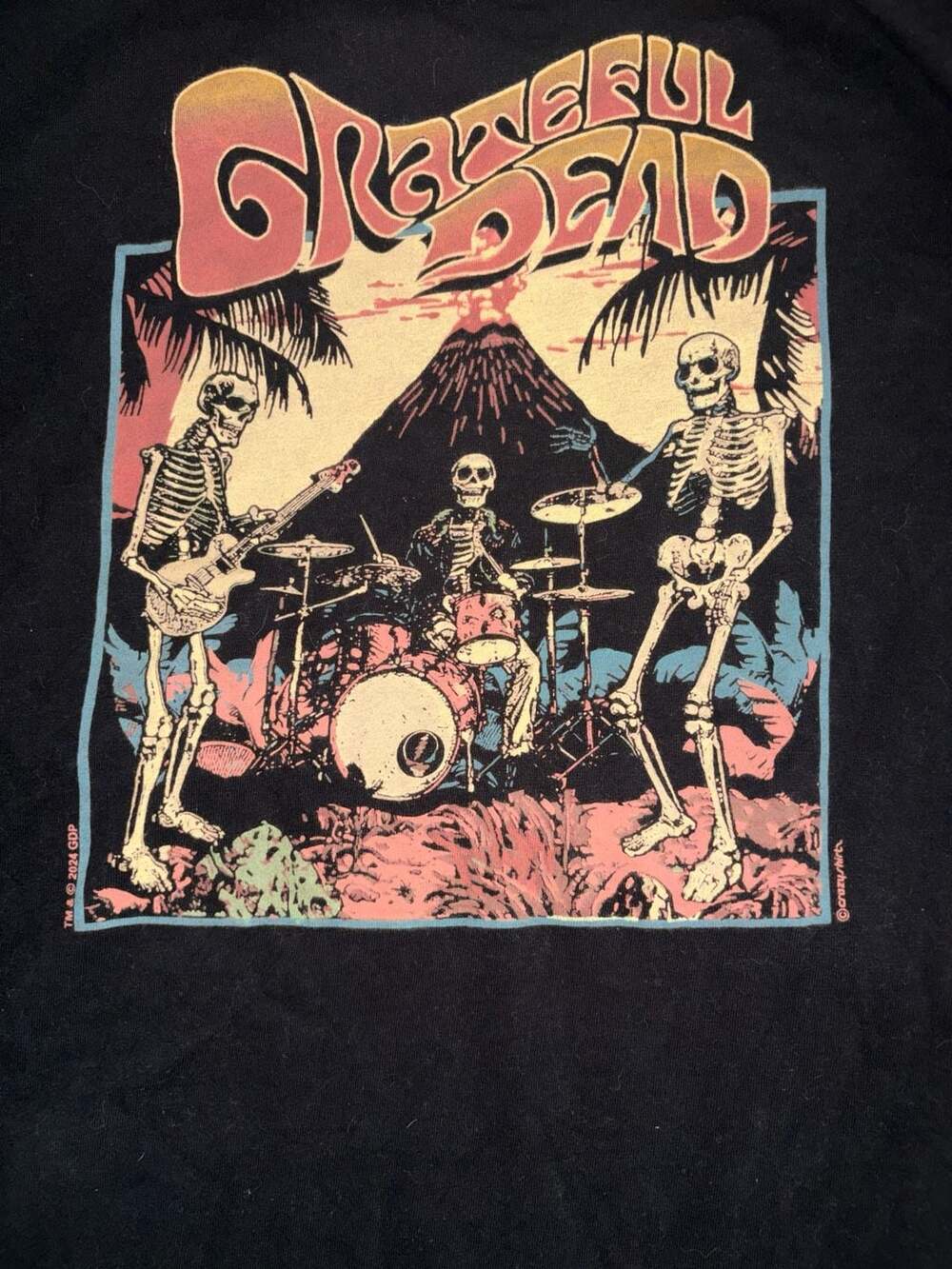 Grateful Dead Skeletons Volcano Graphic T-Shirt Black
